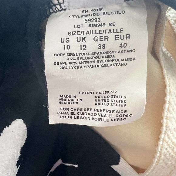 Miraclesuit Size 10 Black Floral tummy control Ruched swim one piece Beach J13 - Picture 7 of 8